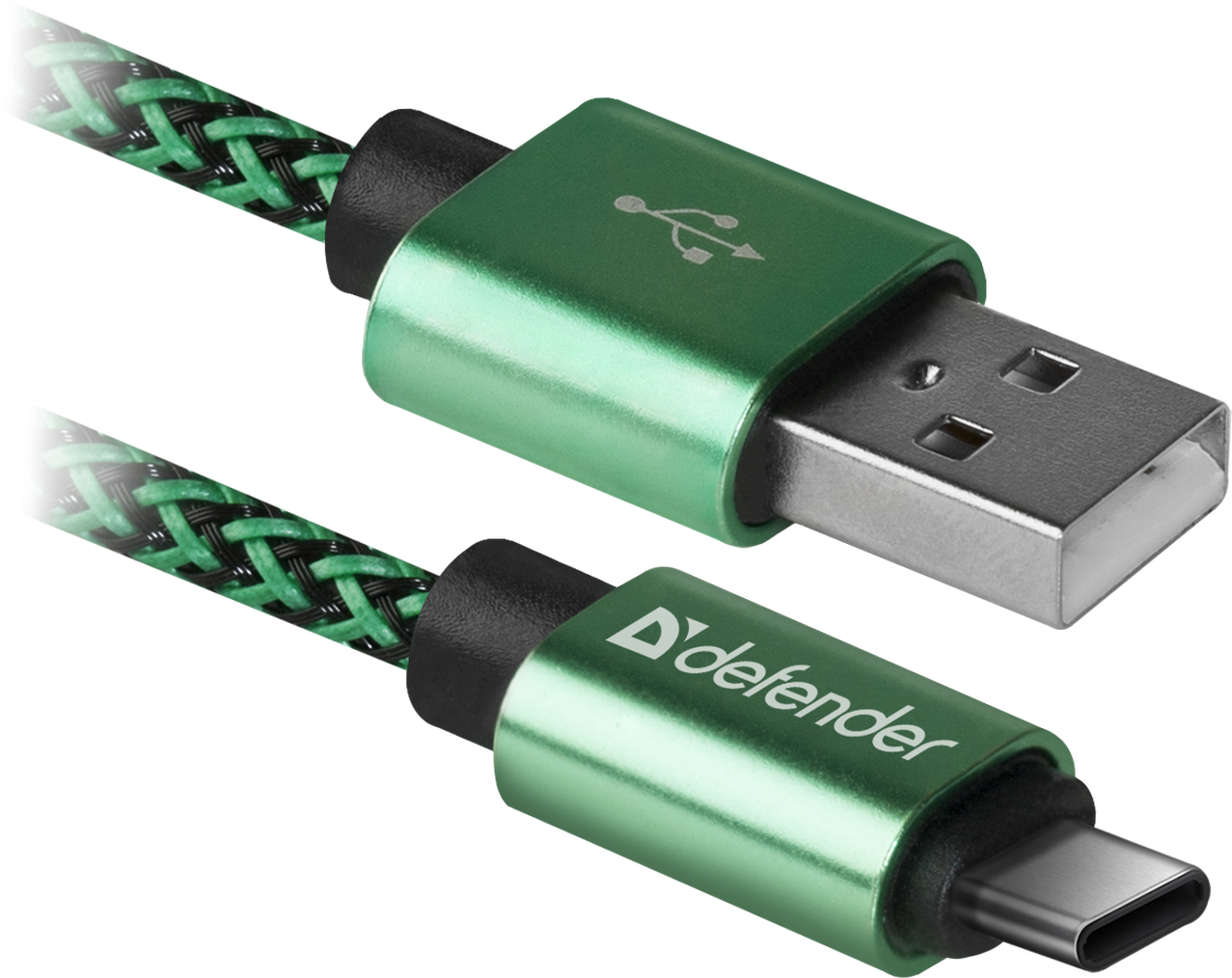 Кабель USB09-03T PRO USB2.0 зеленый,AM-Type C,1м,2,1А DEFENDER
