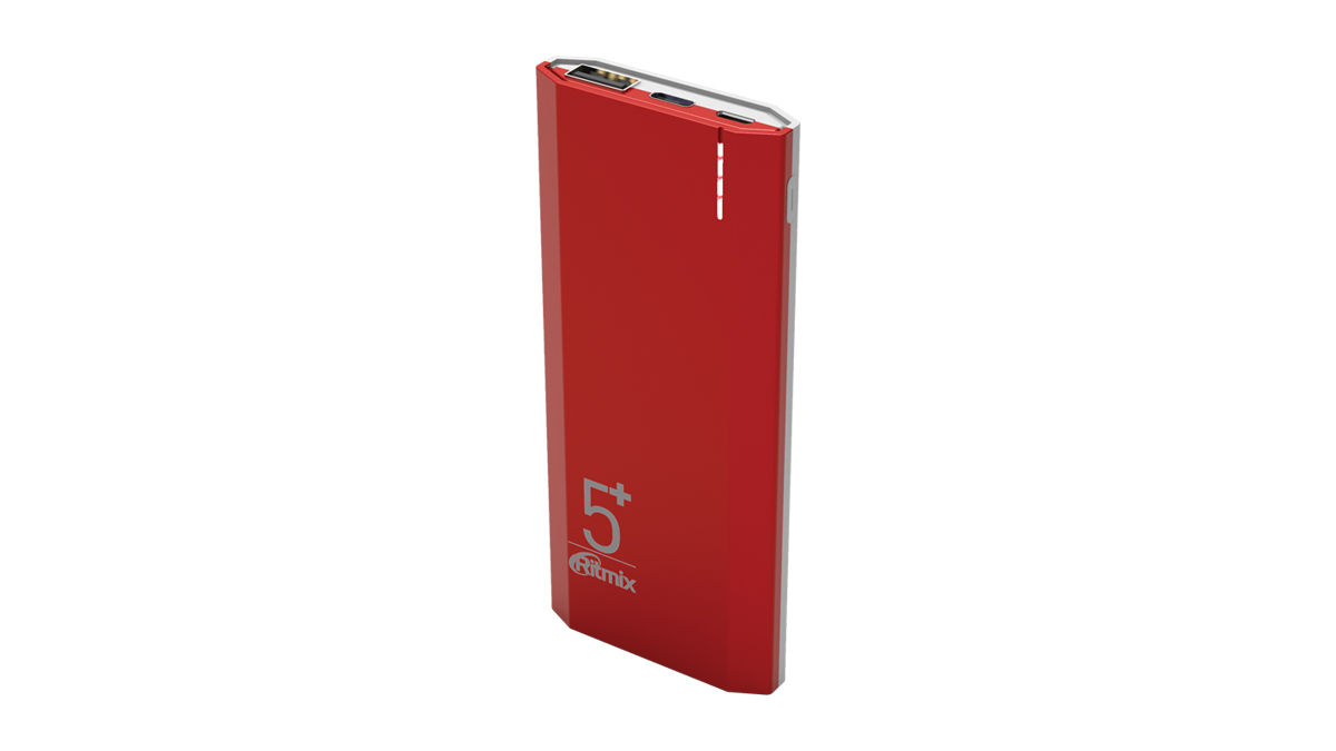 Внешний аккумулятор RITMIX RPB-5002 Red (5000 мАч, выход 5V2.1A, USB)