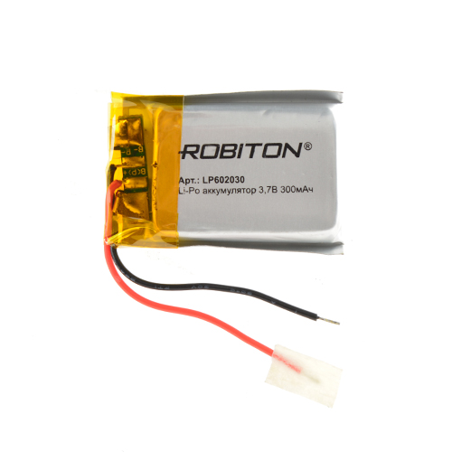 Акк  литиевый ROBITON LP602030 литий-полимер 3.7В 300мАч 6х20x30мм PK1