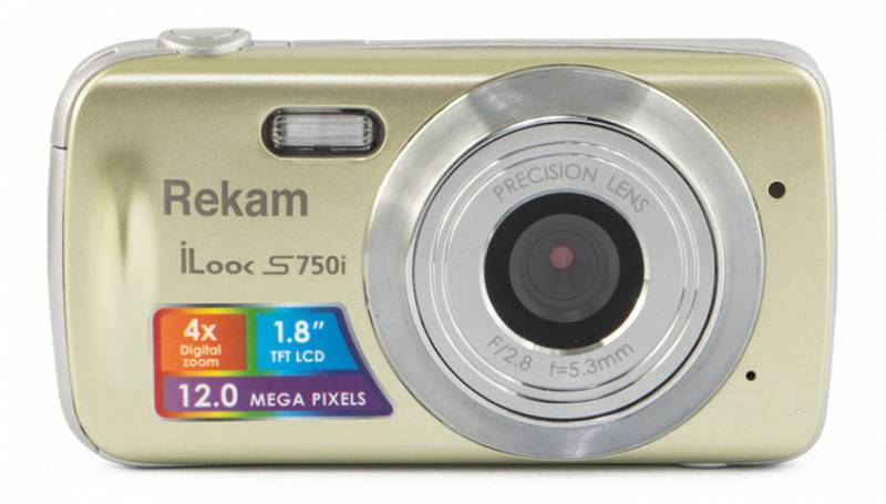 Фотоаппарат Rekam iLook S750i золотистый 12Mp 1.8" SD /AAA