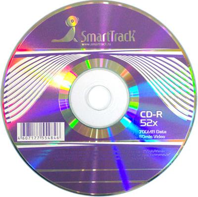диск SMART TRACK CD-R 52x, Slim (5)