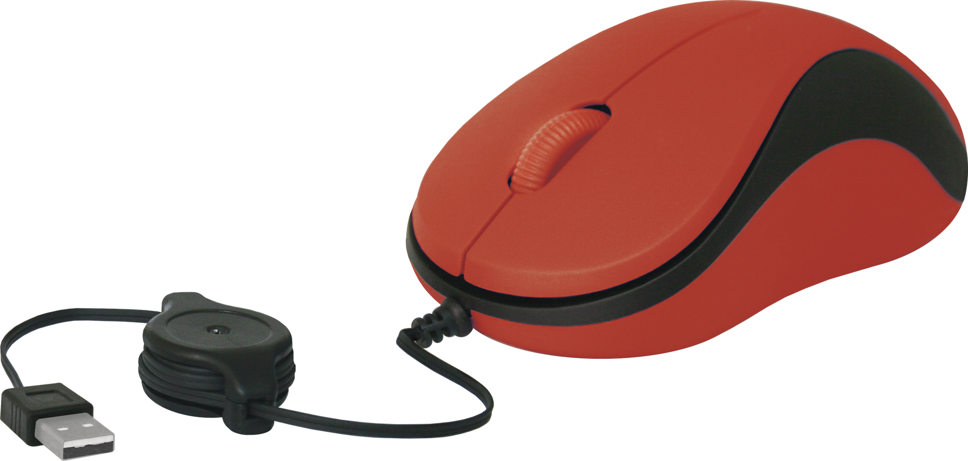 Мышь Defender провод MS-960 красный, скручивающий кабель