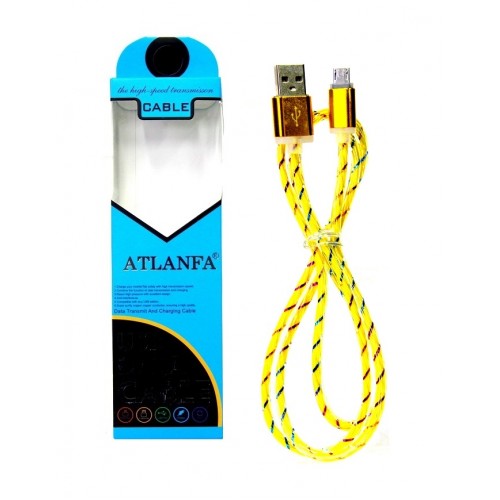 Кабель USB - micro USB ATLANFA AT-712V металлический (светящийся)