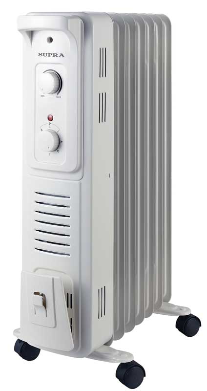 масл.рад-р SUPRA ORS-07F-SN белый (с вентилятором 400 Вт, 7 секций, 1.9 кВт, регулируемый термостат