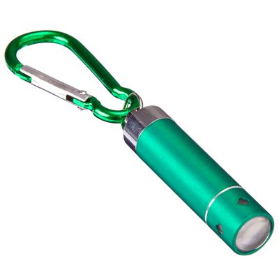 Брелок-фонарик с линзой 1 светодиод, с карабином, пластик, металл, 5,5x1,5см, 6 цветов