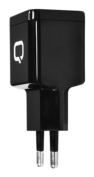 Блок пит USB сетевой Qumo Energy 1 USB, 1A, + Apple cable, черный