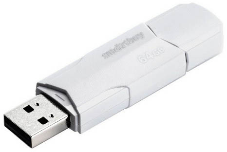 USB2.0 FlashDrives64 Gb Smart Buy  CLUE White (SB64GBCLU-W)