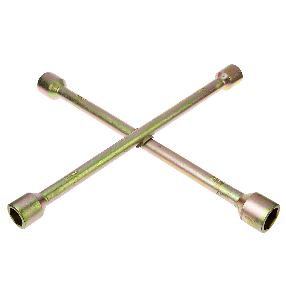 Ключ баллонный ЕРМАК крестовой, 17-19-21-23 мм, 14", желтый цинк, SZ002Z