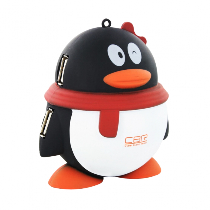 Концентратор USB 2.0  CBR MF-400 Pingui, 4 порта, USB 2.0, игр.пингвин