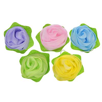 Мочалка-спонж в виде розы, 30г, 5 цветов