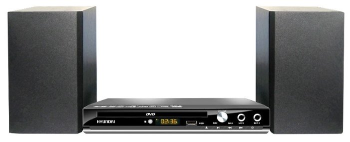 Микросистема Hyundai H-MS100 черный (DVD/USB/MP3 караоке 2*6Вт FM)
