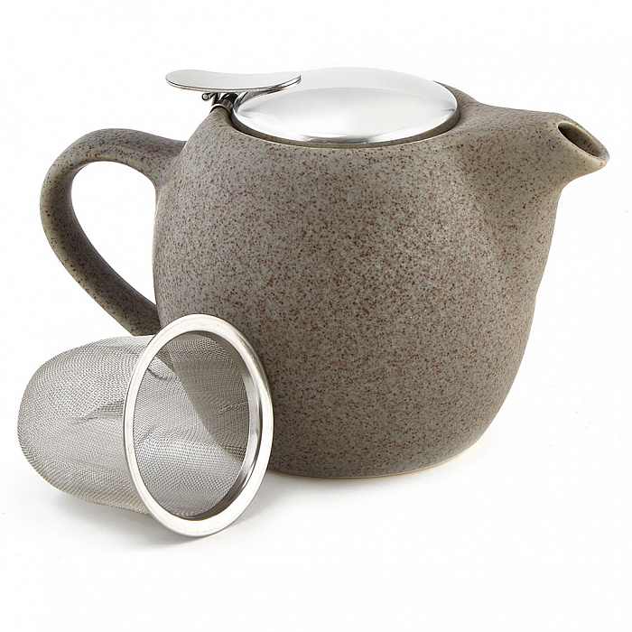 Чайник заварочный Ф19-033R с фильтром, серый 500мл керамика (24)