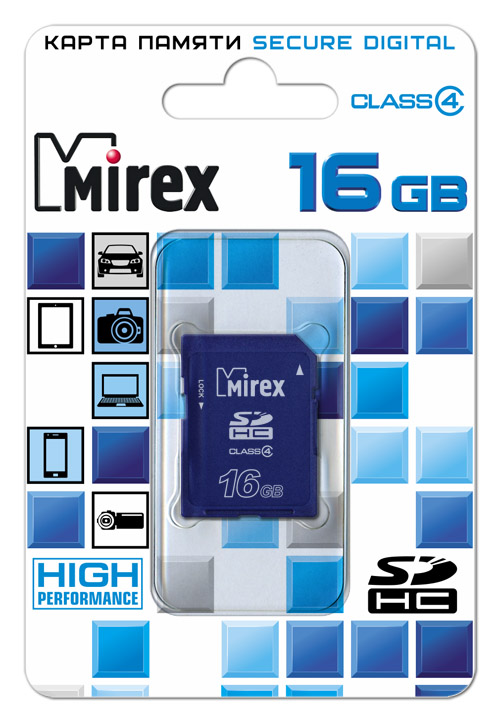 Пам. SDHC Card,16Gb, Class 4, Mirex