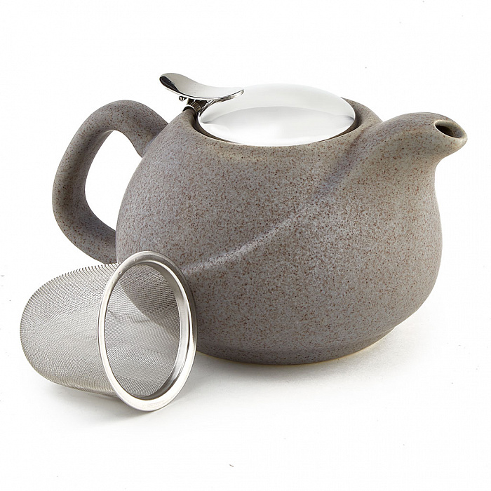 Чайник заварочный Ф19-008R с фильтром, серый, 800мл керамика (24)