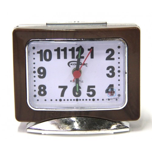 часы+будильник КОСМОС с подсветкой 9009-1  (р-р 9х8cм)