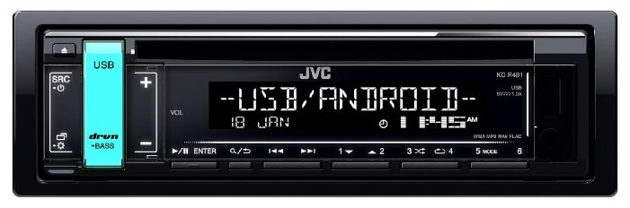 Авто магнитола  JVC KD-R491   (CD/MP3/USB)