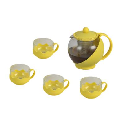 набор чайный 5пр IRIT KTZ-075-004  Зварочн чайник 1,1л + 4 чашки, термостекло, пластик