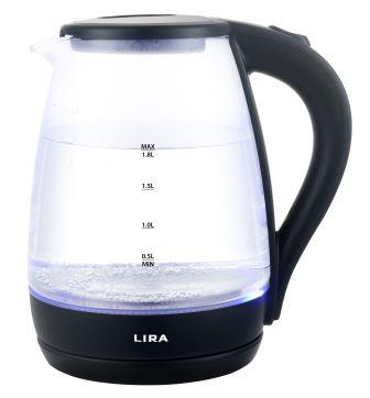 Чайник LIRA LR 0105 NEW (диск, стеклянный корпус, объем 1.8л, 1800Вт)/уп.12шт.