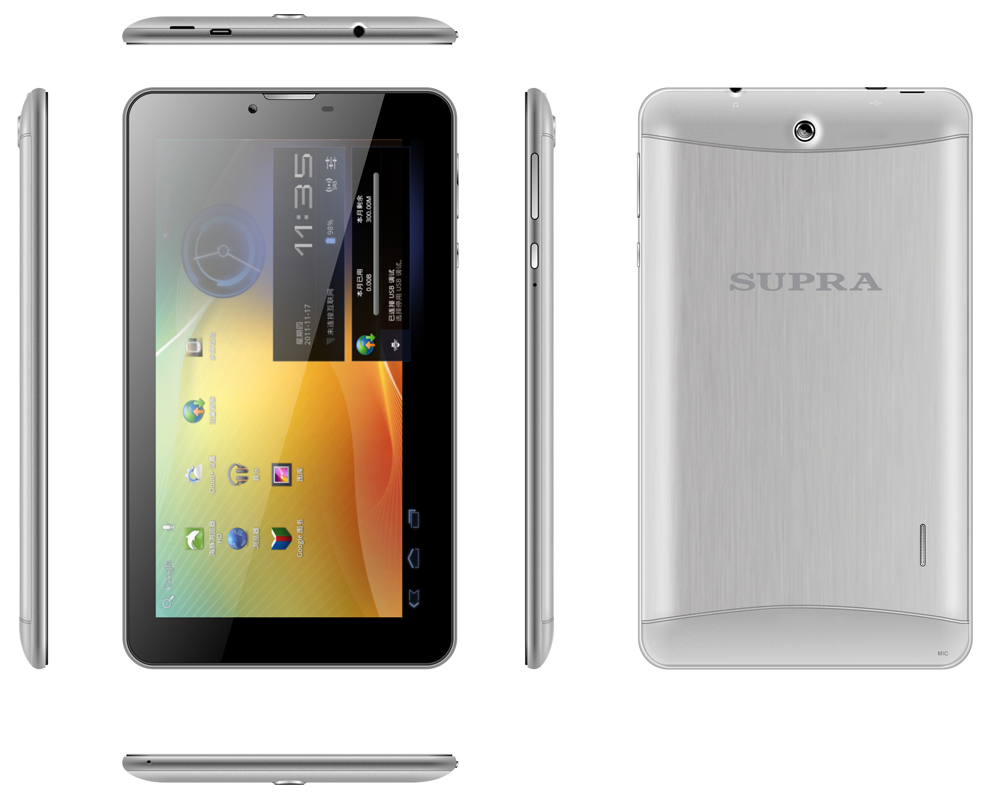 Интернет-планшет SUPRA M722G 3G GPS 7" 2ядра 1024*600 1/8gb WIFI BT 2*SIM 0.3/2Mp Andr 4.1