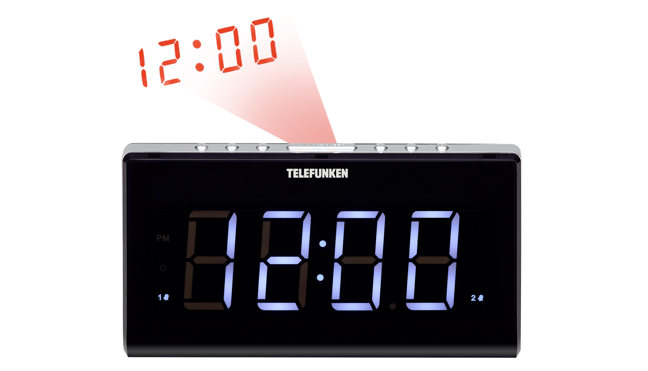 Радиочасы Telefunken TF-1525 с проектором (черный с белым)
