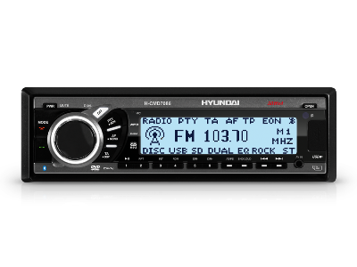 Авто магнитола Hyundai H-CMD7086 чер\W (BlueTooth DVD/USB/SD MP4 пан 50Вт*4 FM/AM TVвых тег рус,ду)