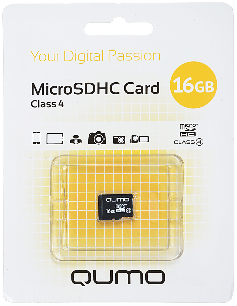 Пам.MicroSDHC,16Gb QUMO (Class 4) без адаптера
