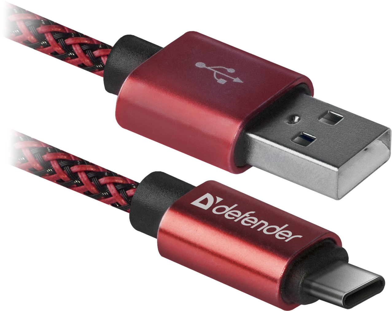 Кабель USB09-03T PRO USB2.0 красный,AM-Type C,1м,2,1А DEFENDER