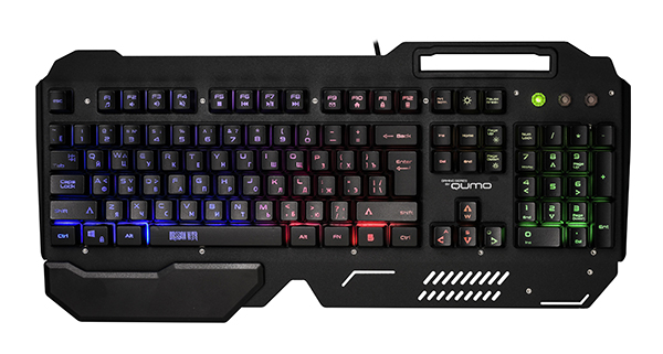 Клавиатура Qumo Deathmatch K48, игровая,104 клавиши, металлическая пластина, подсветка радужная