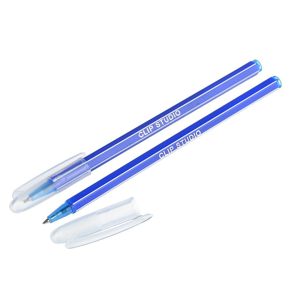Ручки шариковые набор 2 шт, синяя, масляные чернила, 0,7мм, в пакете с подвесом