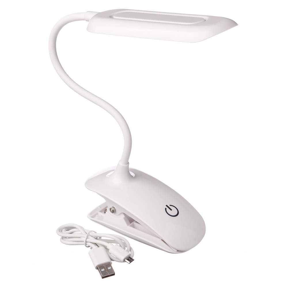 Фонарь-лампа с прищепкой, 3 режима, 20 LED, аккумулятор, пит. USB, 11,5x5,3x44см, пластик