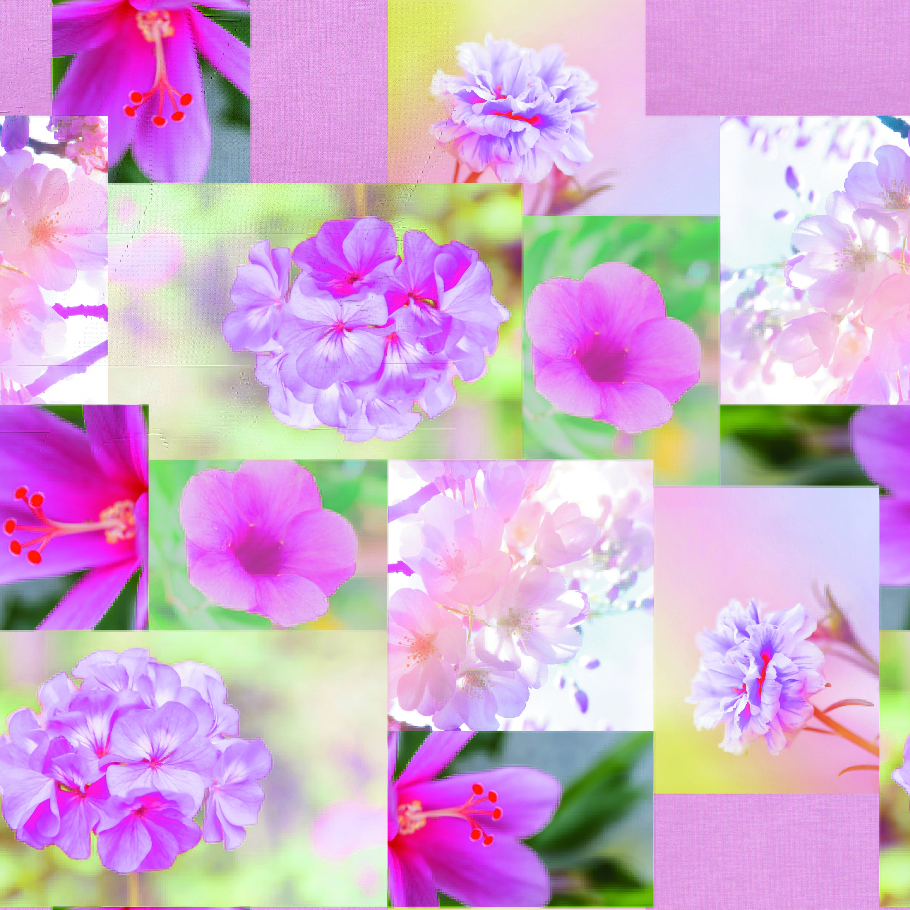 Клеенка GRACE F8937 ткань с пвх покрытием, весенние цветы в лилово-малиновых тонах, 1,37(+-3)х20м