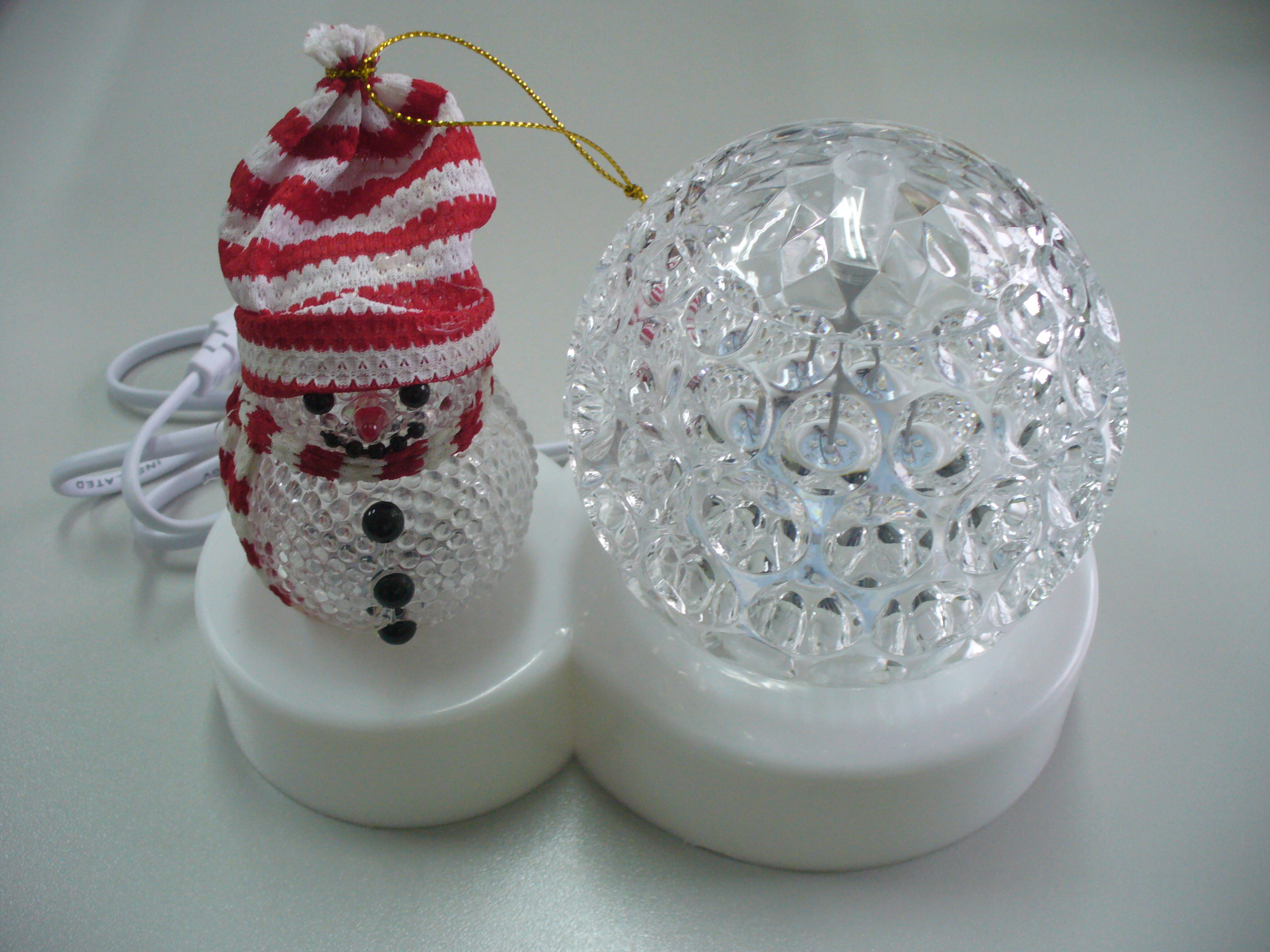 светодиодная лампа - Шар крутящ.+Снеговик на поставке, 220В