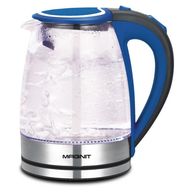 Чайник Magnit RMK-3701  2л., стекло, синий
