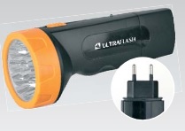 Фонарь  Ultra Flash  LED 3829 (фонарь акку 220В, черн/желт, 9LED ,SLA, пласт, коробка)
