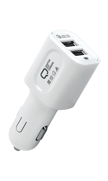 Блок пит USB в авто Qumo Dual Quick Charge 3.0, 3А!!! д/авто 12V, Quick charge 3.0 на обоих портах