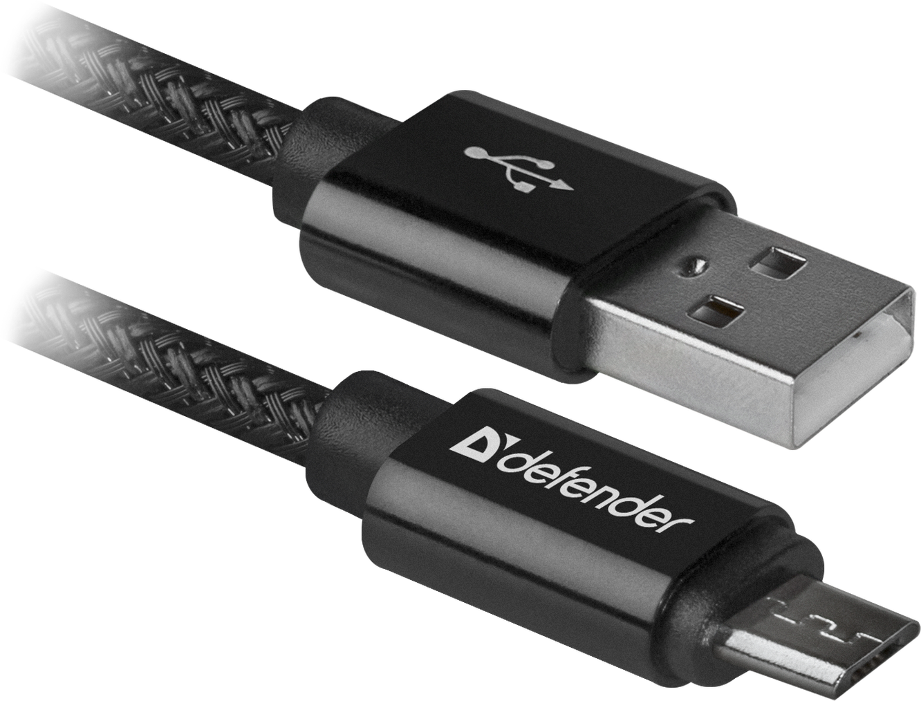 Кабель USB08-03Т PRO USB 2.0 черный, AM-MicroBM, 1м, 2,1А DEFENDER