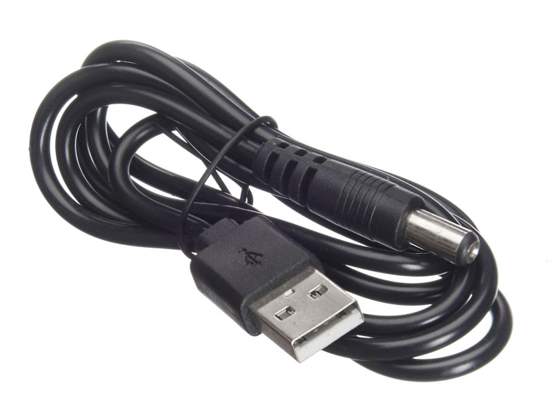 Кабель USB A (штекер) -  штекер питания 7х2.5мм, 1м, черный, Netko