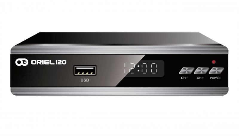 Цифровая TV приставка (DVB-T2) HD Oriel 120 (HDMI, RCA / метал. / дисплей / AC-3)