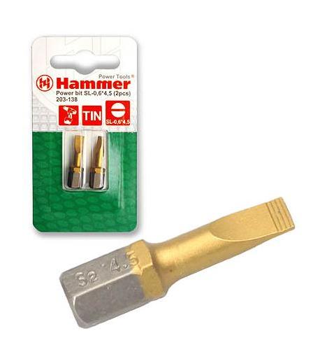Бита Hammer Flex 203-140 PB SL-1,2*6,5 25mm TIN, 2шт.