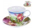 ФЛОРА, набор чайный (2) чашка 220мл + блюдце, подарочная упаковка PVC 124-01038