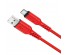 Кабель USB - TYPE C  HOCO X59 1 метр, 2.4A, нейлон, красный