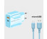 Блок пит USB сетевой  Орбита OT-APU60 + кабель Micro USB Синий (DP, 2400mA, 1м)