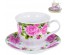 ФЛОРА, набор чайный (2) чашка 220мл + блюдце, подарочная упаковка PVC 124-01033