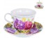 ФЛОРА, набор чайный (2) чашка 220мл + блюдце, подарочная упаковка PVC 124-01037