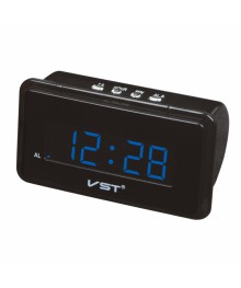 часы настольные VST-728/5 (синий)  (без блока, питание от USB)стоку. Большой каталог будильников оптом со склада в Новосибирске. Будильники оптом по низкой цене.