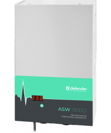 Стабилизатор напряжения DEFENDER ASW 1500D настенный 900 Bт толщина 65мм,2 розетка