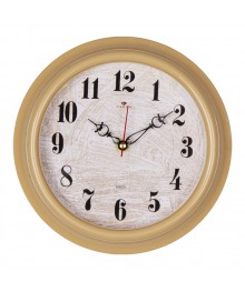 Часы настенные СН 2121 - 004 круг корпус бежевый "Ретро" (диам 21) (10)астенные часы оптом с доставкой по Дальнему Востоку. Настенные часы оптом со склада в Новосибирске.