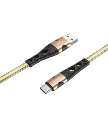 Кабель USB - TYPE C  HOCO U105 Treasure 1.2 метра, 3A, ПВХ, золотой