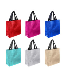 Пакет-сумка подарочный, ПВХ, 29x27x12 см, 6 цветов - фольгированный слой