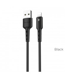 Кабель USB - 8pin HOCO X30 Star  1.2 метра, 2A, ПВХ, индикатор, чёрный